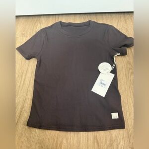 Brand New Vuori Pose Ribbed Fitted Tee in French Roast Size S